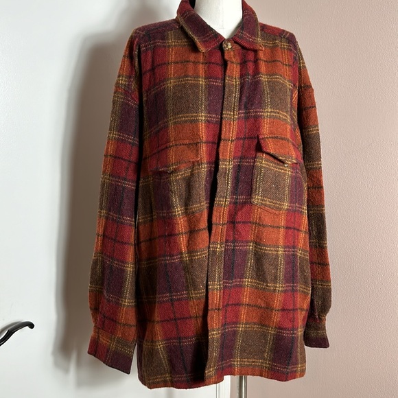 VINTAGE NORTHEAST TERRAIN COMPANY WOOL WOOL FLANNEL PLAID SHIRT SIZE XL - Picture 3 of 11